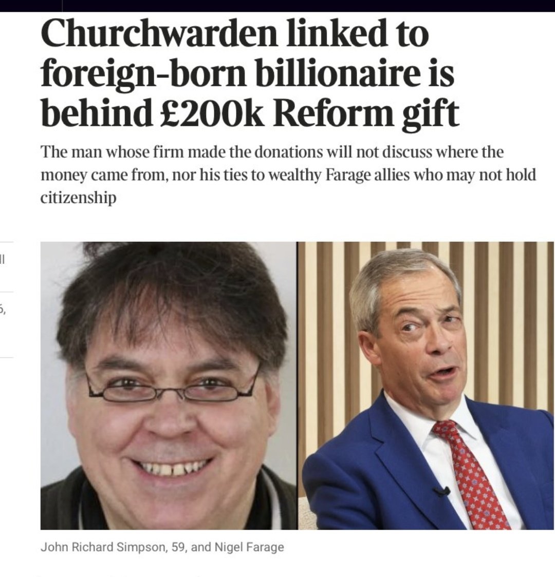 The man behind donations of £200,000 to Reform is a church warden from Potters Bar, who just happens to work for a billionaire from Kazakhstan. But it's definitely not money laundering or interference in UK politics by a foreign national.
