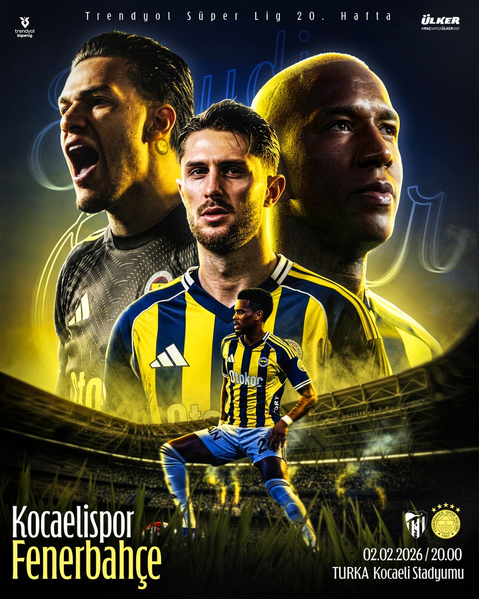 🏆 Trendyol Süper Lig

🆚 Kocaelispor 
🗓️ 2 Şubat Pazartesi 
🕗 20.00 
🏟️ TURKA Kocaeli Stadyumu 
📲 #KSvFB 

#MaçVarsaÜlkerVar | <a href="/Ulker/">Ülker</a>