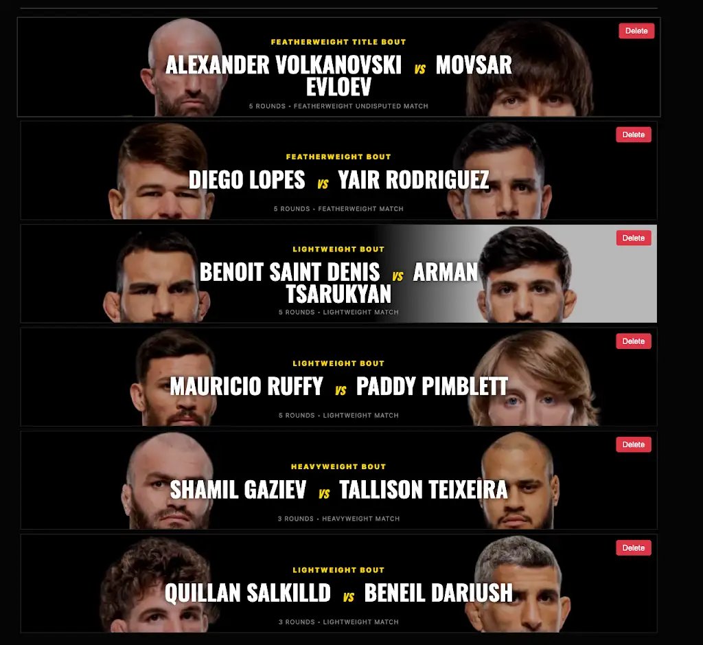 sbdwoapa's tweet image. EVERY FIGHT TO MAKE AFTER UFC 325 (WINNERS + DIEGO LOPES) #ufc #ufc325 #volk #volkanovski #diegolopes #austrlia #mma