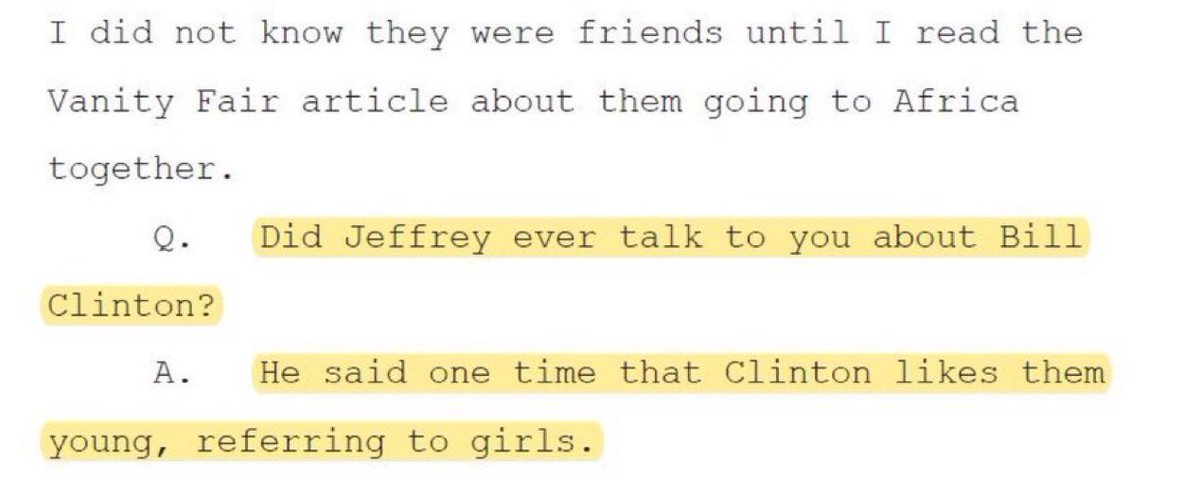 ericmmatheny's tweet image. This is why Bill Clinton will not honor an Epstein investigation subpoena.

He should spent the rest of his life in prison.