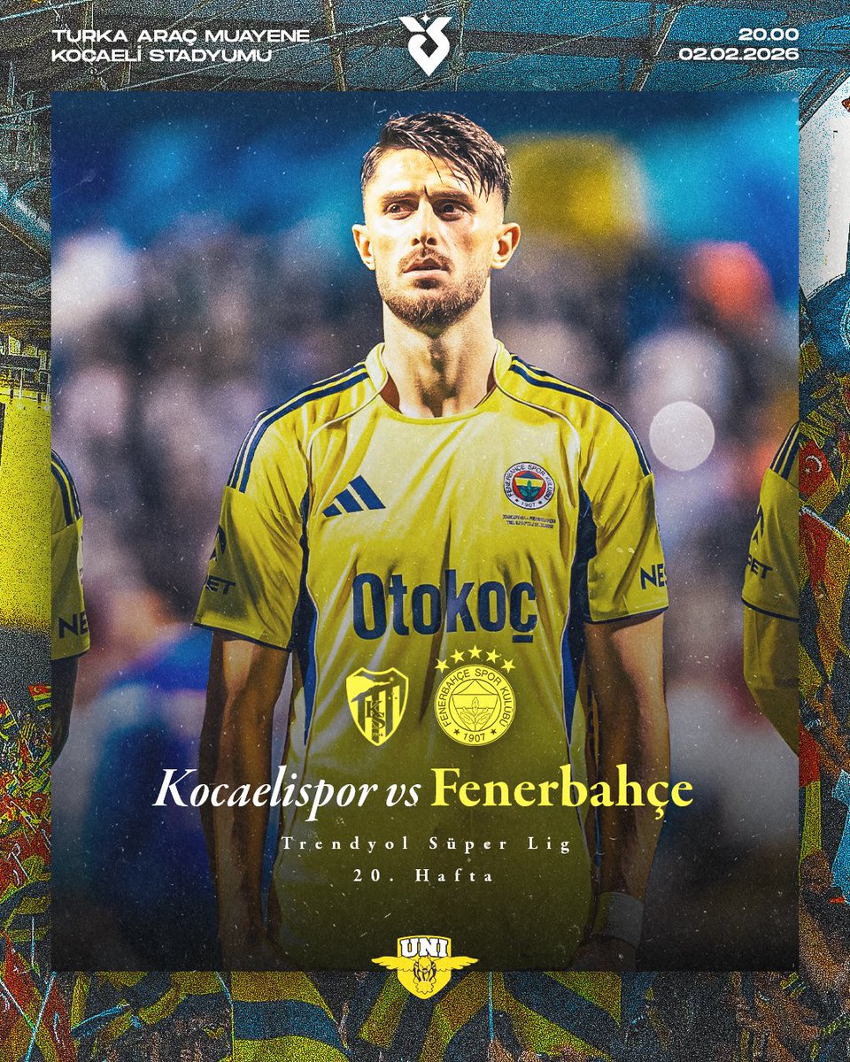 🔥 #SaldırFener
🏆 Trendyol Süper Lig 20. Hafta
🆚 Kocaelispor
⏱ 20.00
🏟 Turka Araç Muayene Kocaeli Stadyumu