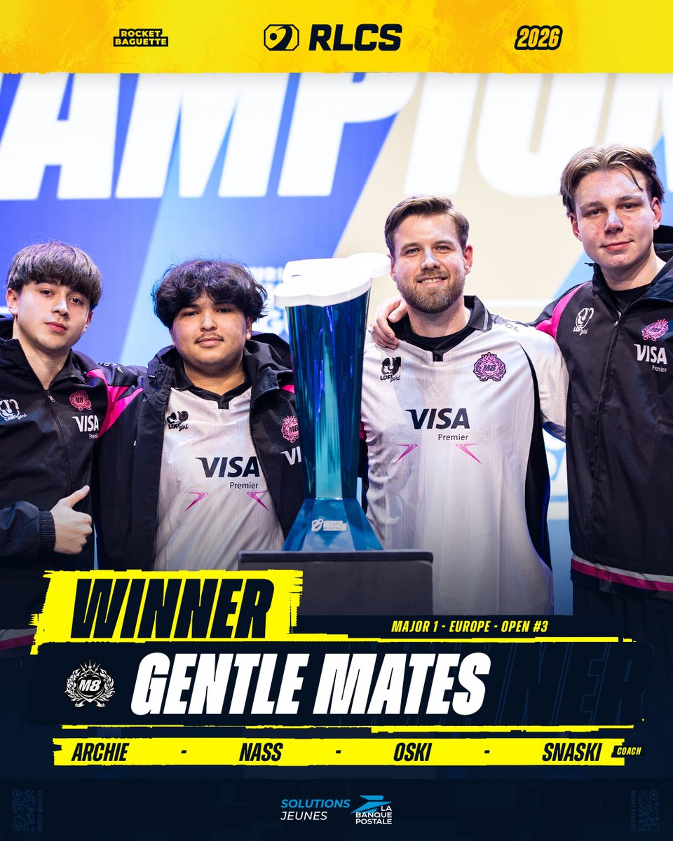 🏆 @GENTLEMATES 🌹 REMPORTE LE 3ᵉ OPEN #RLCS EU 🇪🇺 

🏴󠁧󠁢󠁥󠁮󠁧󠁿 <a href="/ArchieRL_/">M8 Archie</a> 
🇲🇦 <a href="/Nassrl_/">M8 nass</a> 
🇵🇱 <a href="/OskiRL/">M8 Oski</a> 
🇩🇰 <a href="/Snaski10/">M8 Snaski</a> (C)

Ils viennent stopper la domination du Blue Wall sur ce début de saison avec une performance impressionnante ! #M8WIN