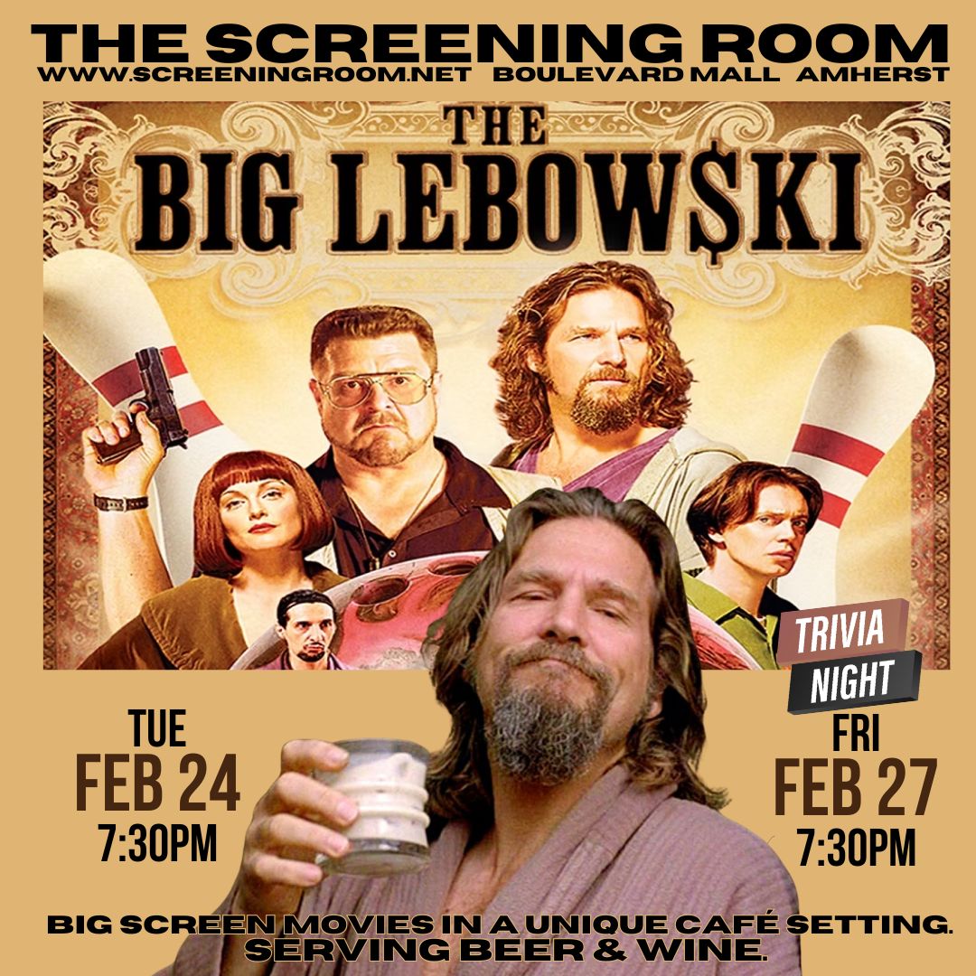 Screening Room's Final Month at Boulevard Mall-closing Feb 28.  For full schedule and tickets go to screeningroom.net   (716) 837-0376