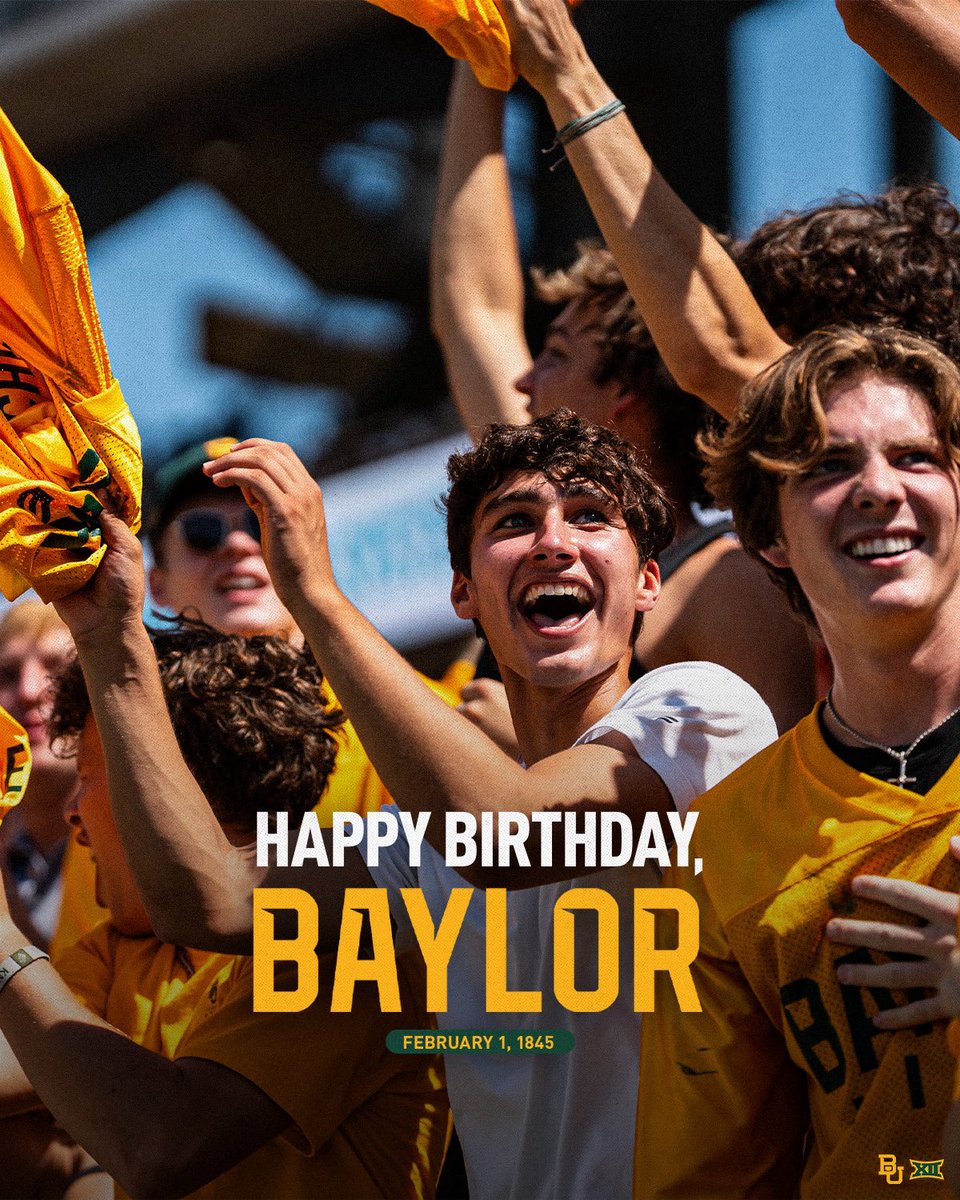 BaylorAthletics's tweet image. Happy birthday to the greatest university in the country! 🥳🥳

#SicEm to @Baylor today and always.