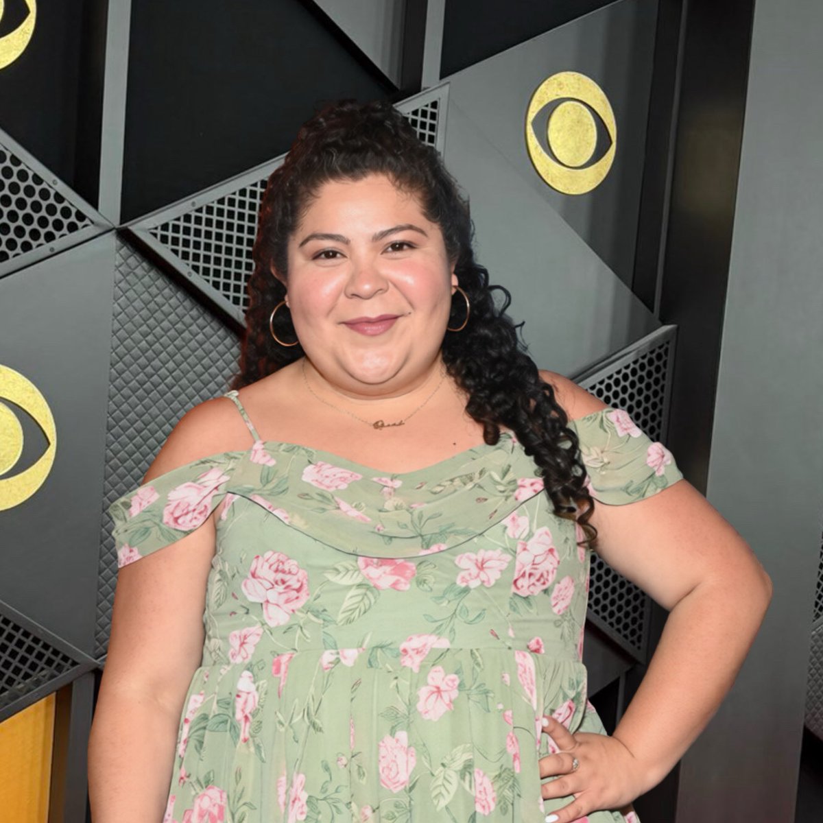ChartsOfRaini's tweet photo. Raini Rodriguez STUNS on the #GRAMMYs  red carpet in pastel green floral dress 💚🌸 https://t.co/TXeMvCRESL