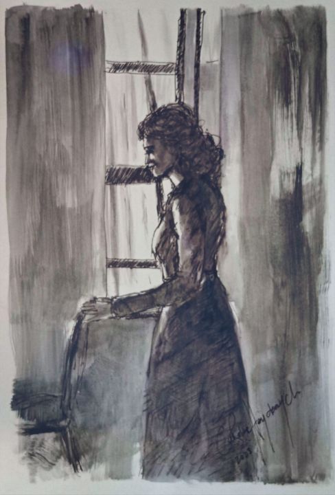 Art of the Day! ""Where Light Finds Her"". Buy at: ArtPal.com/gouwspetro?i=1…