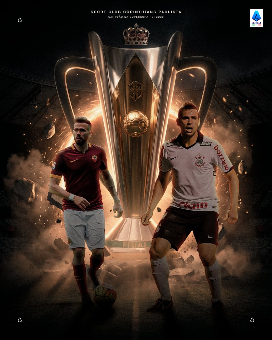 Parabéns pelo título da Supercopa, <a href="/Corinthians/">Corinthians</a>! ⚫️⚪️

Nossa homenagem ao Timão vai com <a href="/l_castan/">Leandro Castan</a>, que fez história pela <a href="/OfficialASRoma/">AS Roma</a>! 🇧🇷🇮🇹👏

#SerieA #VaiCorinthians