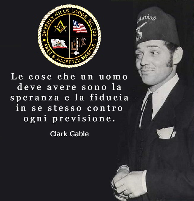 #AccaddeOggi #1febbraio 1901; nasce #ClarkGable, il celebre Fratello attore statunitense noto come il Re di Hollywood, membro della Beverly Hills Lodge No. 528 <a href="/MasonsofCA/">Masons of California</a> e degli @Shriners della California #USA.
#Massoneria #Freemason