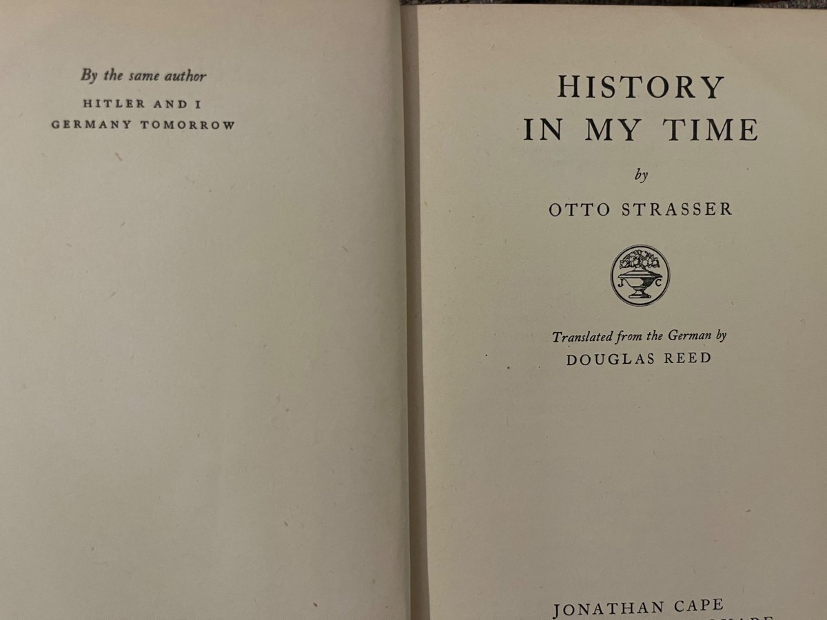 I’m guessing that whoever put together the little collection of books in the place I’m staying just bought a bunch of old-looking hard backs and didn’t actually know who Otto Strasser was…