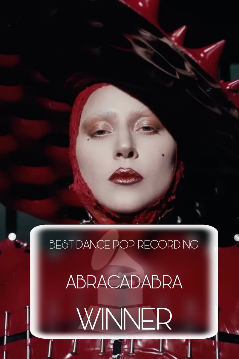 Lady Gaga remporte son premier Grammy de la soirée dans la catégorie Best Dance Pop Recording pour son tube planétaire Abracadabra !
