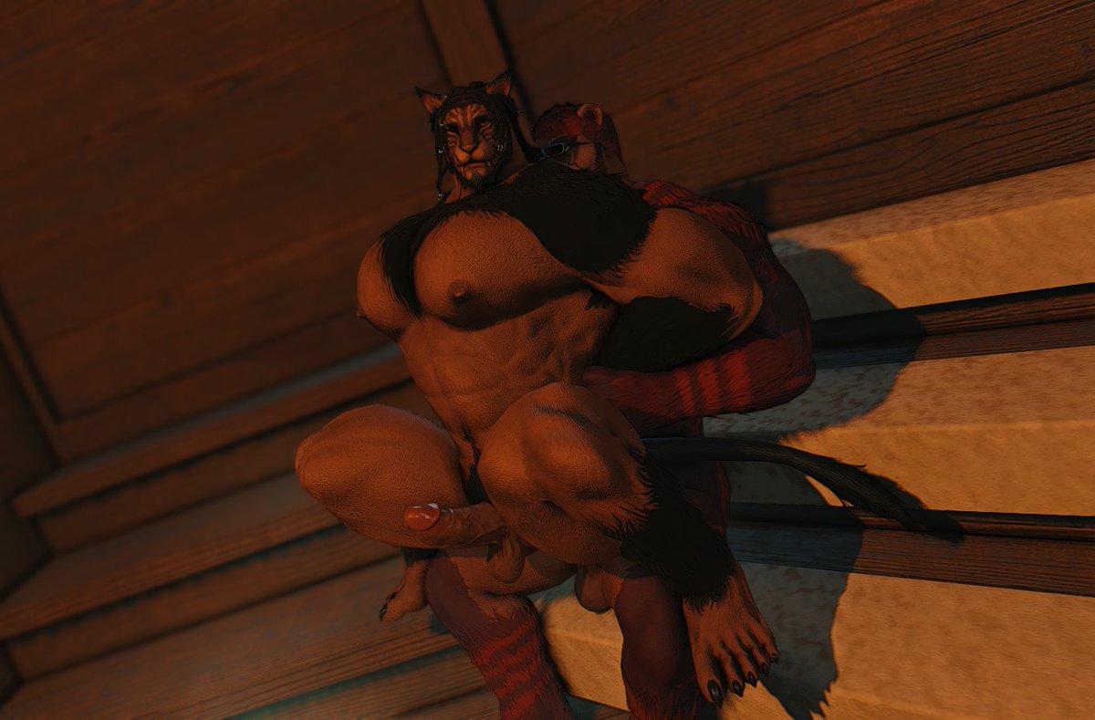 Guess who's back 🦁🦁🦁 
#GShade #ffxivsnaps #FFXIVScreenshots #Hrothgar #FFXIVenusPoses #nsfwffxiv #ffxivlewd #Bara #baransfw