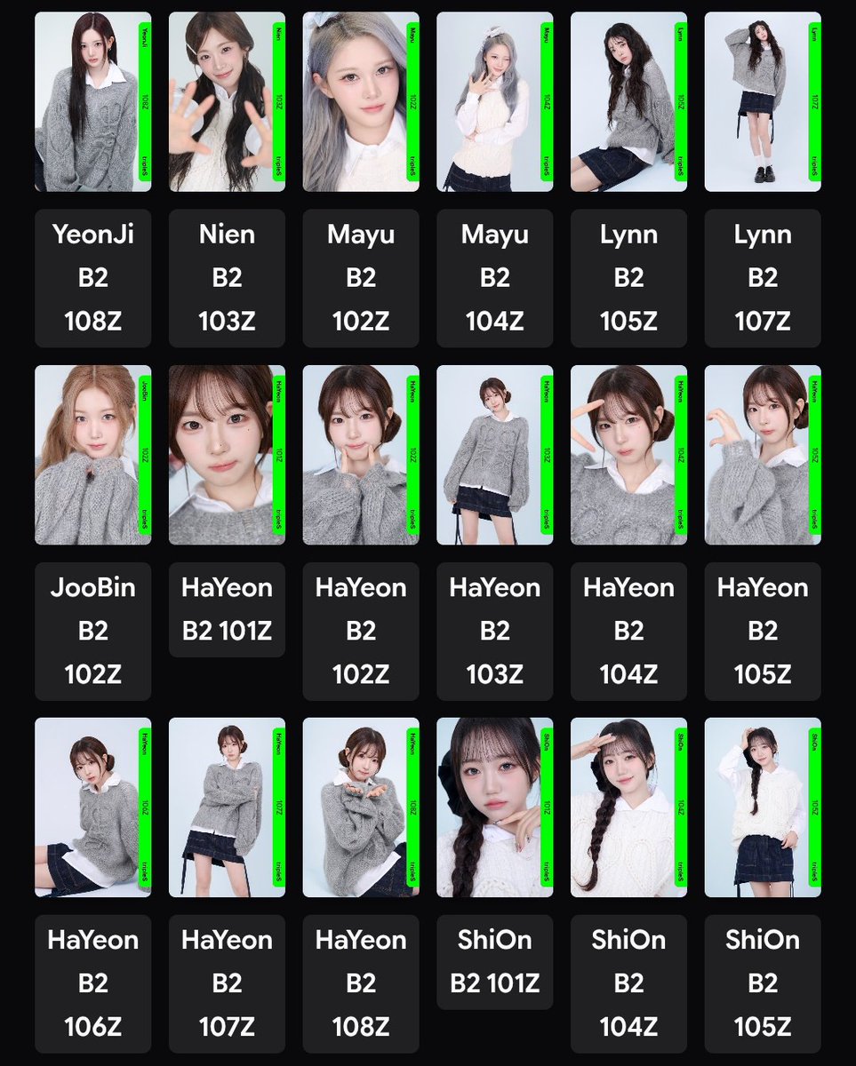 neukdaessi's tweet image. an update availables for anyone who might need them for their grid (except Yooyeon, Yeonji, Hayeon only dupes, set trade to Sohyun set)

Have : in pic
Want : any other bb fcos