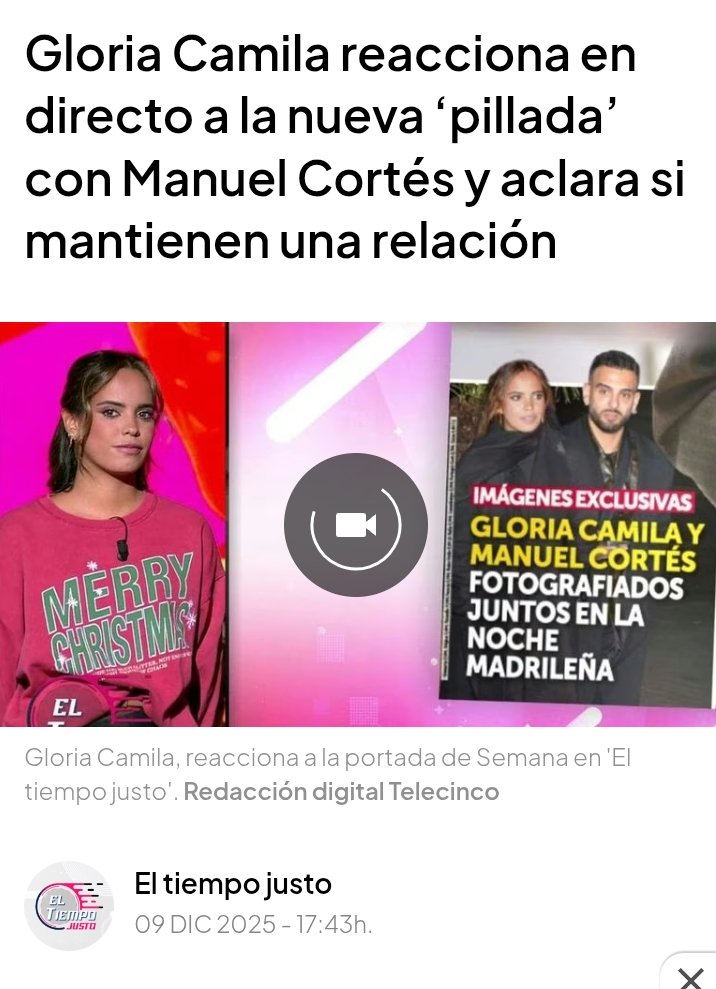 Rosaros81600671's tweet photo. Creo que con esta noticia del 9 de diciembre de 2025 se entiende lo que ha pasado hoy en @fiestatelecinco con Gloria Camila, Raquel Bollo y la llamada de Manuel. ๐๐๐
La digna!!
#APOYOROCIO1F
#APOYOROCIO2F
#fiesta1F
#eltiempojusto2F https://t.co/Vagpb7pLDX