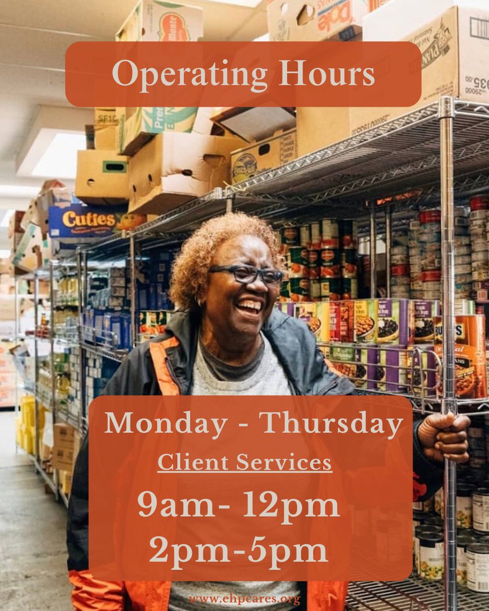 Monday, February 2, 2026

🕘Service Hours: 9:00 AM – 12:00 PM &amp; 2:00 PM – 5:00 PM

Thank you to our community for your continued support as we move into the year ahead. We’re here for our neighbors—today and always. 💛

#EHPcares