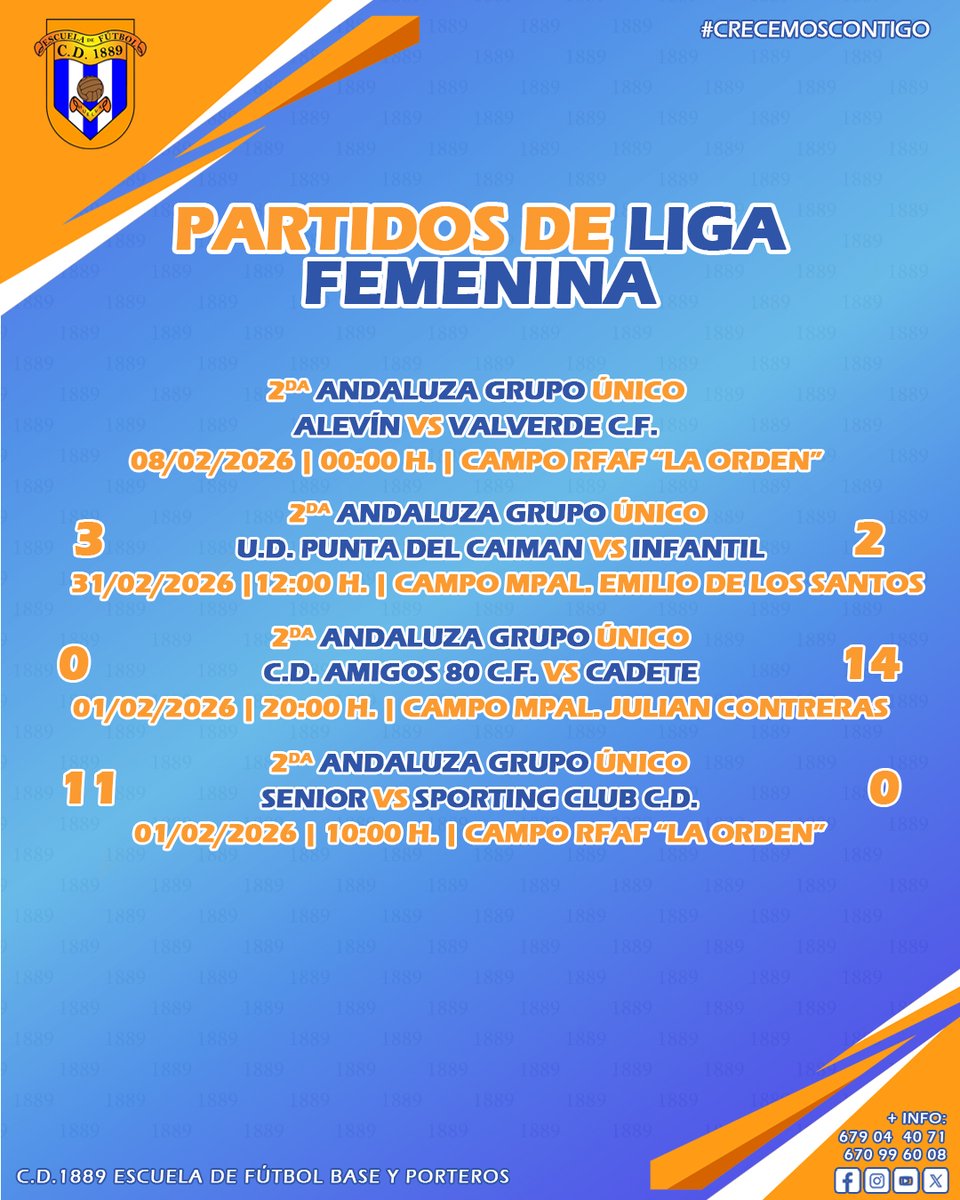 cd1889's tweet image. PARTIDOS DE LIGA | Nuestras chicas ya tienen resultados de esta jornada de #PartidosOficiales. ⚽🔝

#Vamos89 🔵⚪️🔵

#Somos1889 #FutbolBase #crecemoscontigo
#FormandoEnValores