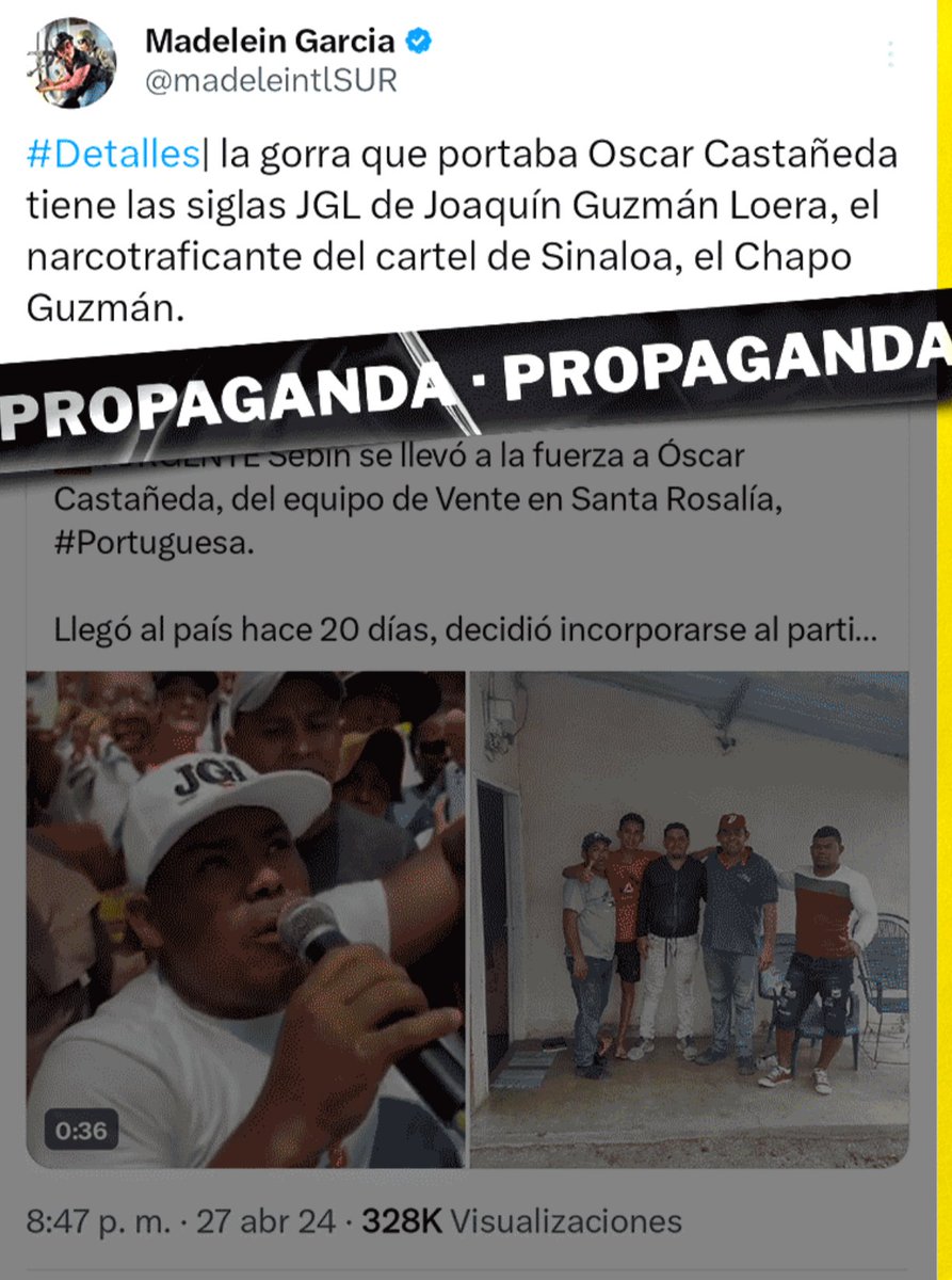 La Señora periodista Madelein de teleSUR fue la que inició la falsa acusación en contra de Óscar Castañeda.

Gracias a ella, le jodieron la vida a él y a la de su familia.