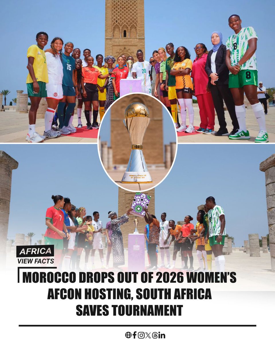 AfricaViewFacts's tweet image. Morocco 🇲🇦 has withdrawn as host of the 2026 Women’s Africa Cup of Nations (WAFCON), just 60 days before the tournament begins on March 17. 

The decision follows fallout from the chaotic 2025 men’s AFCON final.

Morocco had hosted WAFCON in 2022 and 2024 and was set to host it…