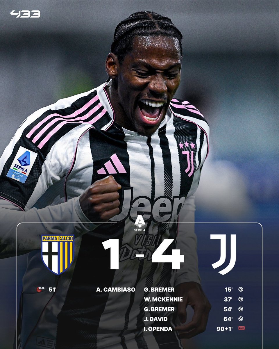 𝐀 𝐉𝐔𝐕𝐄𝐍𝐓𝐔𝐒 𝐒𝐇𝐎𝐖 🕺

🇧🇷 A 𝘽𝙍𝘼𝘾𝙀 for Bremer ⚽⚽
🇨🇦 7 G/A for David in his last 6 starts 🔥
🇺🇸 McKennie keeps scoring too 🫡
