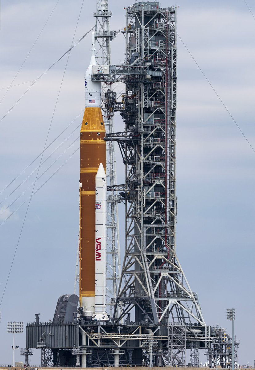 An SLS panorama I made using <a href="/Lightroom/">Adobe Lightroom</a>'s photo merge feature. It's the combination of about 25 images I took on a <a href="/ExploreSpaceKSC/">Kennedy Space Center Visitor Complex</a> explore tour.

This image is 9252x13395 resolution giving it 123,930,540 pixels. Make sure to load it in 4K!