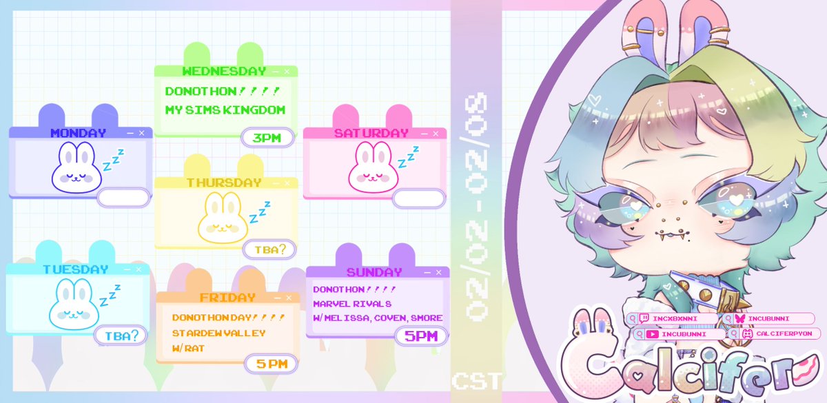 💜SECOND WEEK OF DONOTHON SCHEDULE!!!!💜
Thank you all for the amazing first week! I'm happy to say we are only $40 away from hitting the $1k goal! I am so very grateful to all the donations and my family thanks you all as well! let's do our best and keep going!
LINKS BELOW⤵️