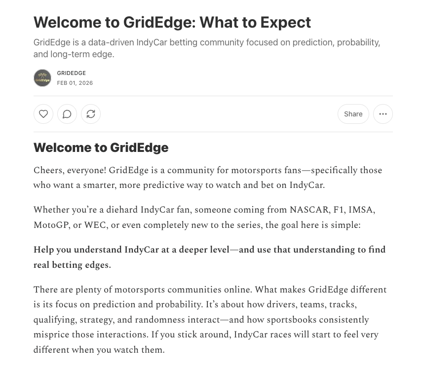 GridEdge | IndyCar tweet media