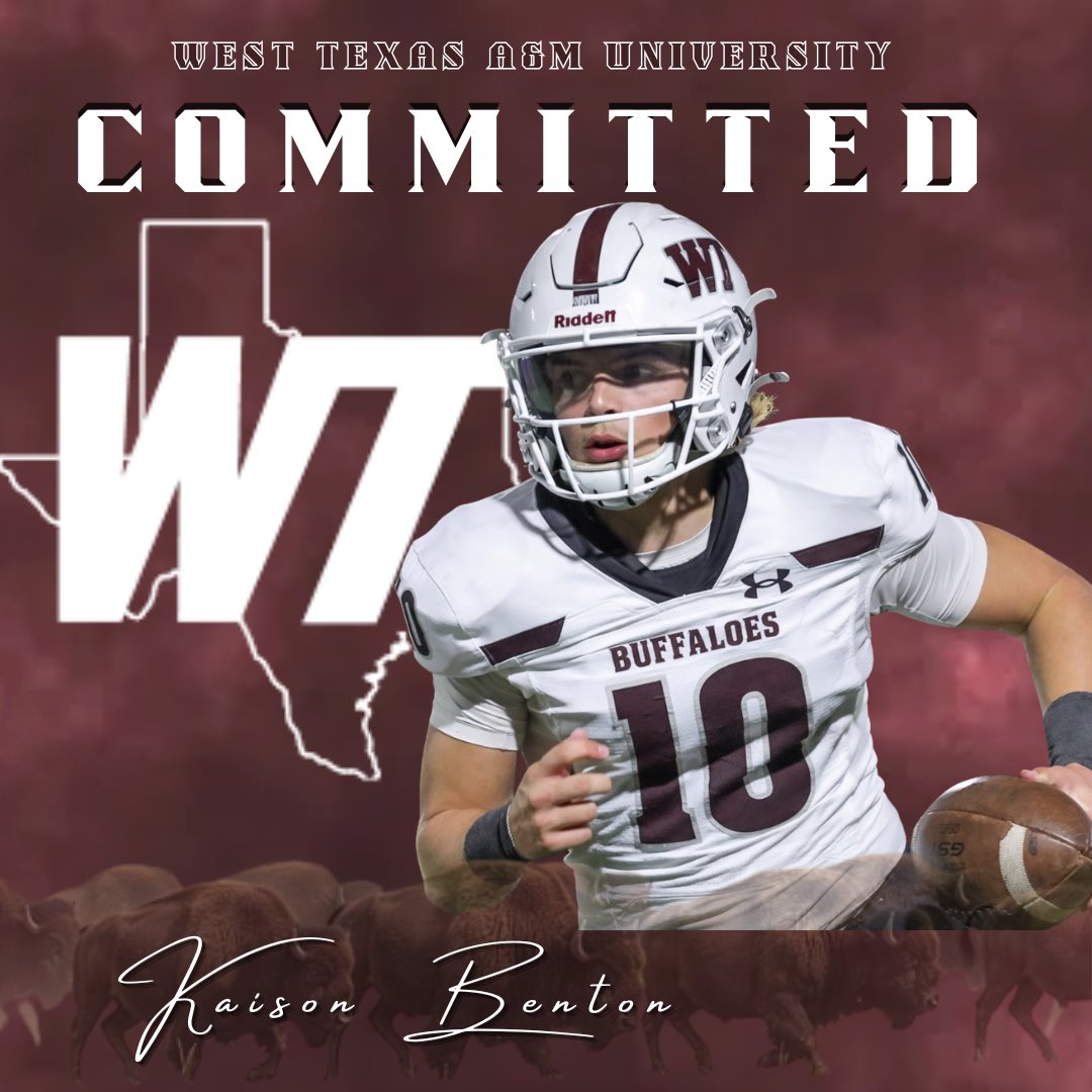 Blessed and beyond excited to announce that I will be continuing my academic and football career at West Texas A&amp;M University. Thankful for my family, coaches, teammates, and everyone who supported me throughout this journey. Ready to get to work and represent WT the right way!