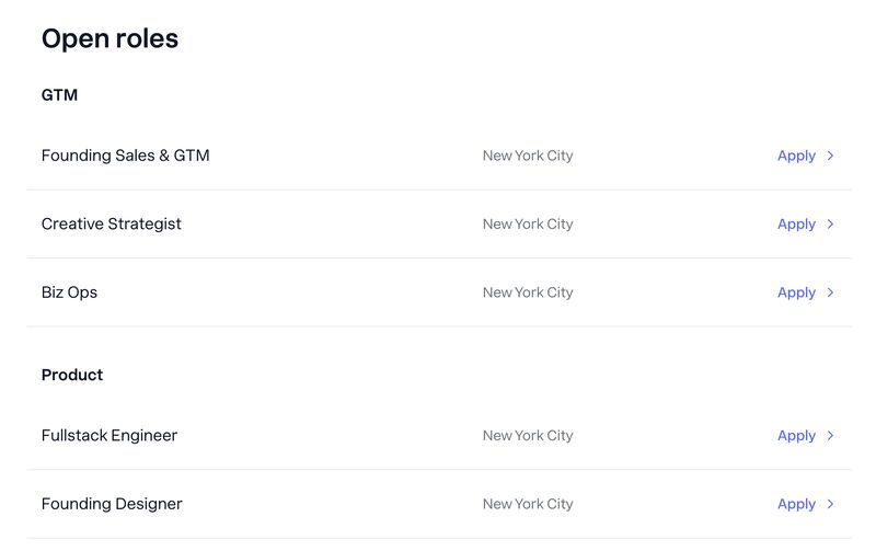 yrechtman's tweet photo. 🚀 Seeking engineers + business people for an early-stage rocketship in NYC 🚀

@phoebe_work is on a tear: doubling every three months (and accelerating). On track to break $10M+ ARR very soon. They're searching for the following people in NYC:

→ Founding Sales & GTM
→ Founding BizOps hire
→ Fullstack engineers (three on the team already)
→ Founding Designer

These is intense, in-person, NYC-based role.s We're looking for builders who are obsessed with winning and want to redefine a big category in healthcare. DM me or email me for more details if interested.