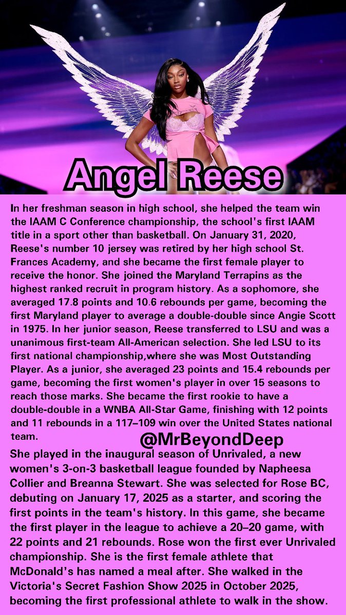 MrBeyondDeep's tweet image. #Black #BlackHistory #History #BlackHistoryMonth #AngelReese
