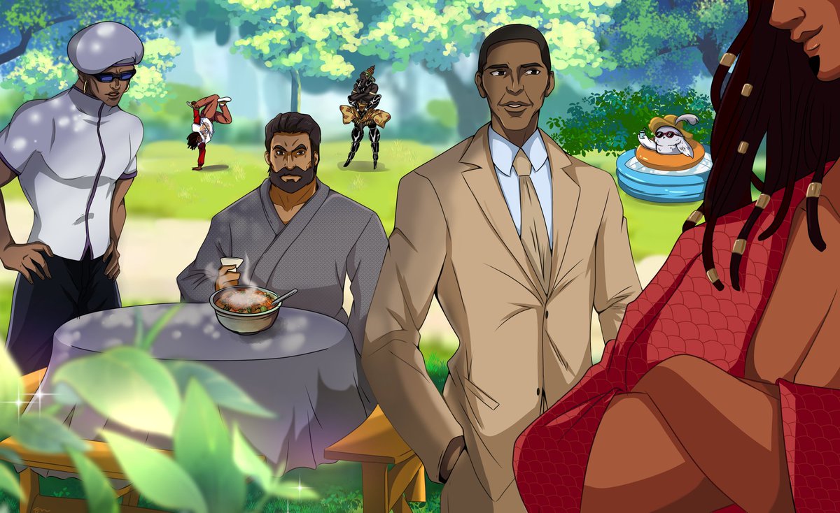 Happy #BlackHistoryMonth 
If you see me at a convention...keep an eye out for this print. 
I'm constantly expanding on it with my beautiful black characters all at the cookout!