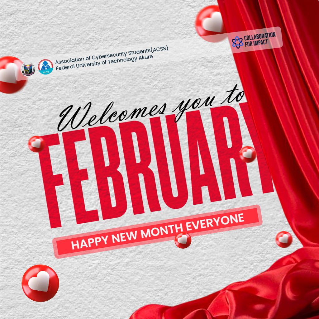 acss_futa's tweet photo. Happy New Month 🎉
Welcome to February, a month of growth, learning, and impact.

As cybersecurity students of FUTA, we move forward stronger, smarter, and more united. 🚀🔐

Collaboration For Impact.
#ACSSFUTA #Cybersecurity #NewMonth #February https://t.co/FNtzVBeSDK