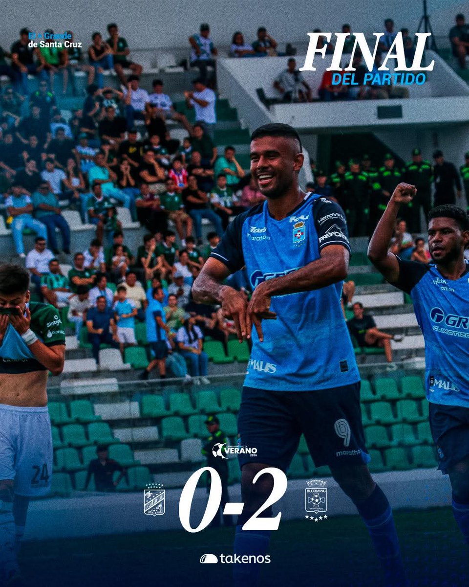 Blooming se quedó con el triunfo en el primer clásico cruceño del año por el torneo de verano, el colombiano Anthony Vasquez y Moisés Villarroel de penal marcaron para los celestes, el partido de vuelta será el próximo domingo.