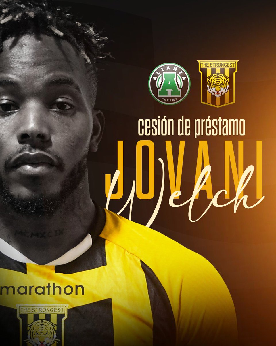 𝔻𝔼𝕃 𝕍𝔼ℝ𝔻𝔼 𝔸𝕃 𝕋𝕀𝔾ℝ𝔼
Anunciamos formalmente la sesión a préstamo con opción a compra al <a href="/TheStrongestCF/">The Strongest CF</a> de nuestro volante JOVANI WELCH
🟢El club boliviano estará participando en la Copa Conmebol <a href="/Libertadores/">CONMEBOL Libertadores</a> 
🔥Éxitos Jovani en este nuevo reto!

#SiempreAlianza