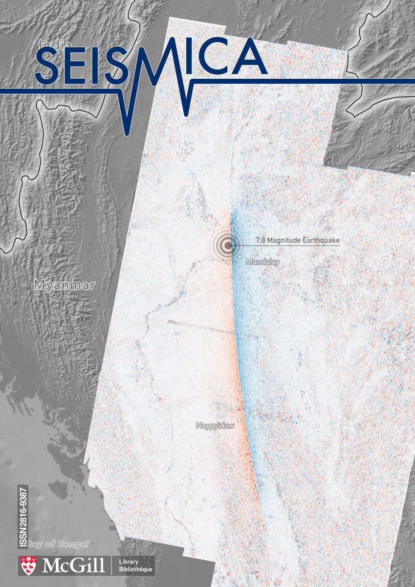 Thanks to Diego Melgar for providing the image that has been voted by our members to grace the cover of Seismica Volume 4 Number 2 (2025). The Myanmar earthquake was one of the most significant events in 2025, and the related paper can be found here: seismica.library.mcgill.ca/article/view/1…