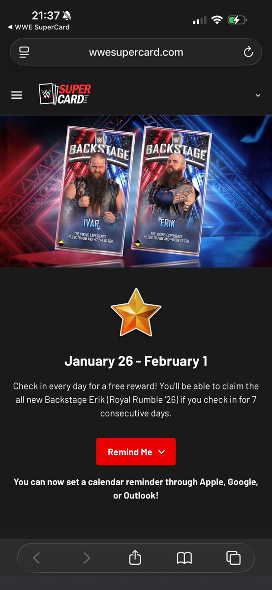 Wwe_james13's tweet photo. @WWESuperCard can't collect
Daily streak just shows this https://t.co/geZifstGBP