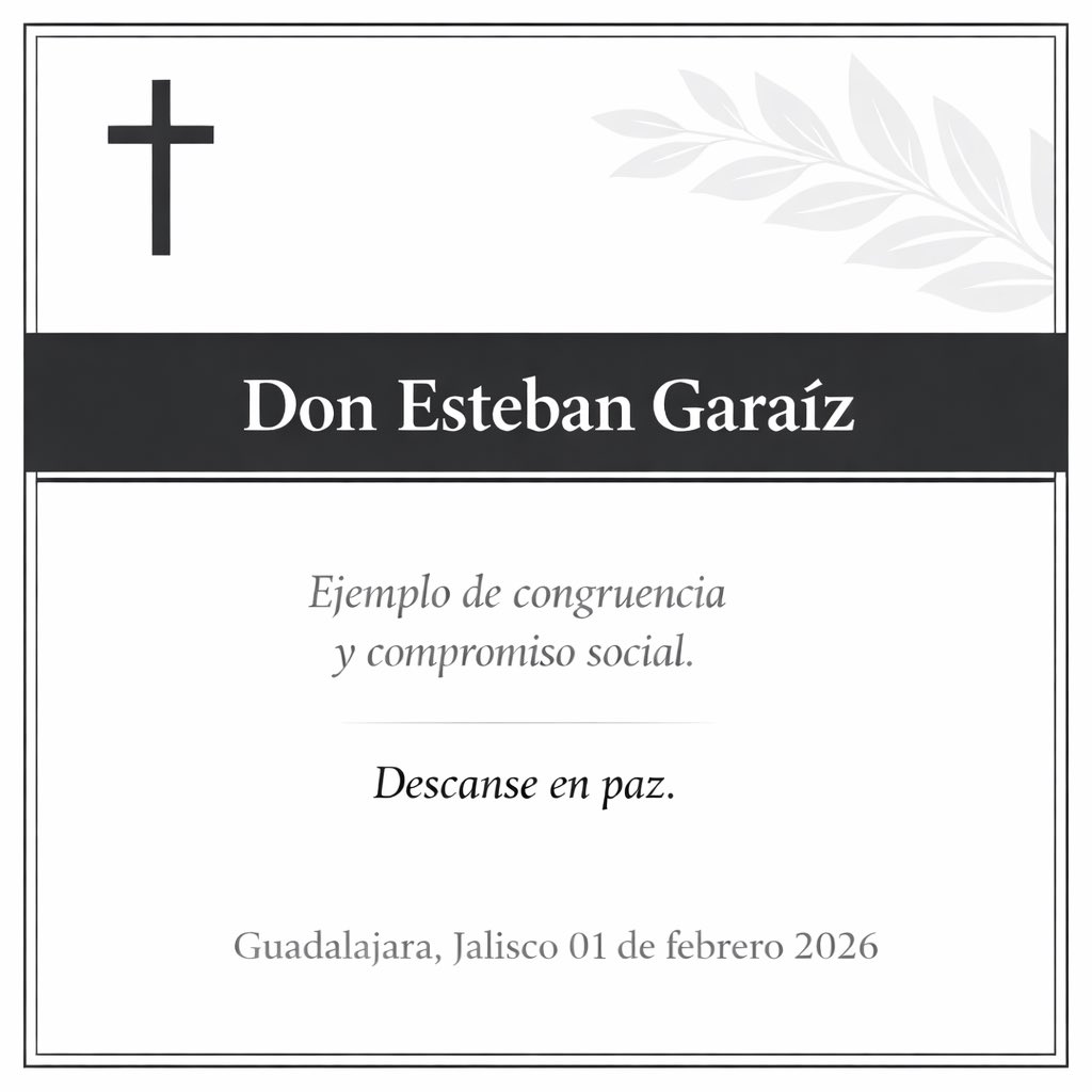 Un hombre de ideas firmes, creyente de la democracia y luchador por la justicia social. Don Esteban Garaíz, ejemplo de congruencia y de hacer siempre lo correcto.

Se le va a extrañar.