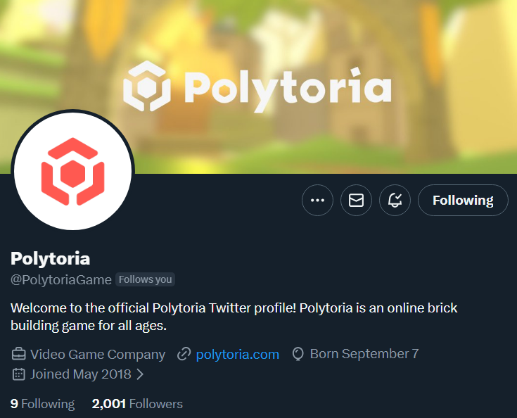 PolytoriaNews's tweet photo. NEWS: Congratulations to the official Polytoria Twitter account (@PolytoriaGame) for reaching 2,000 followers!! https://t.co/OkS29qex6N