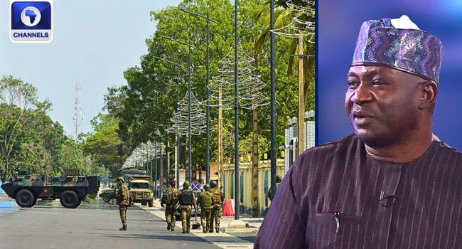 channelstv's tweet photo. VIDEO: Nigeria Foiled Benin Republic Coup Attempt Within 12 Hours — General Musa

https://t.co/L3DN3aKE6S https://t.co/mQMnk1oIww