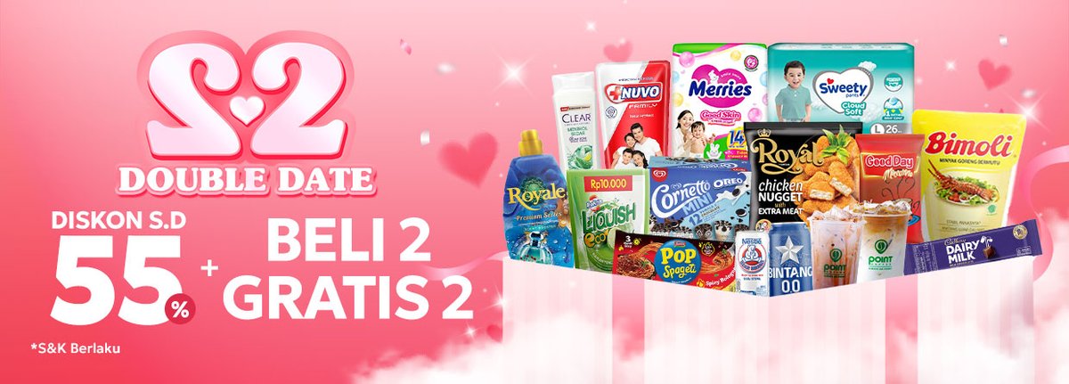 💥🔥 HARBOLNAS 2.2 LAGI GILA-GILAAN! 🔥💥

Diskon s.d. 55% + Beli 2 GRATIS 2 👀💣
Harga pada jatuh, promo nggak pake nanggung!

Fix ini waktunya borong kebutuhan favorit kamu 🛒✨
Cuma di Klik Indomaret!
Gas sekarang sebelum kehabisan &amp; nyesel belakangan! ⚡🔥

#KlikIndomaret