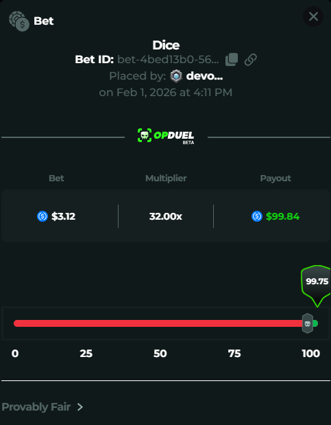 op_duel's tweet photo. Looks like Dice was the move 👏🏻

We're splitting this $100 prize with TWO WINNERS!

Reply with your usernames to enter 💸 https://t.co/RgG5NSW6Qu