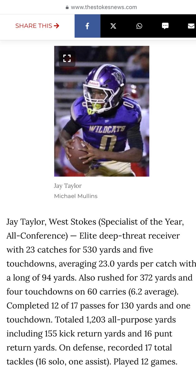 Jay Taylor 
Class of 2028
GPA 3.4
WR/CB/ATH

hudl.com/profile/238764…