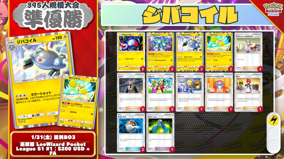 🌏 ポケポケ 大会結果｜1/31(土) 🌏 395人参加の大会で『毒軸