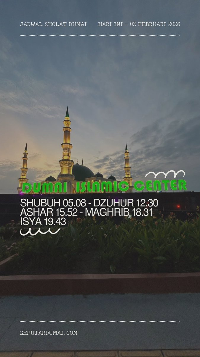 #JadwalSholatDumai hari ini 02/02/2026