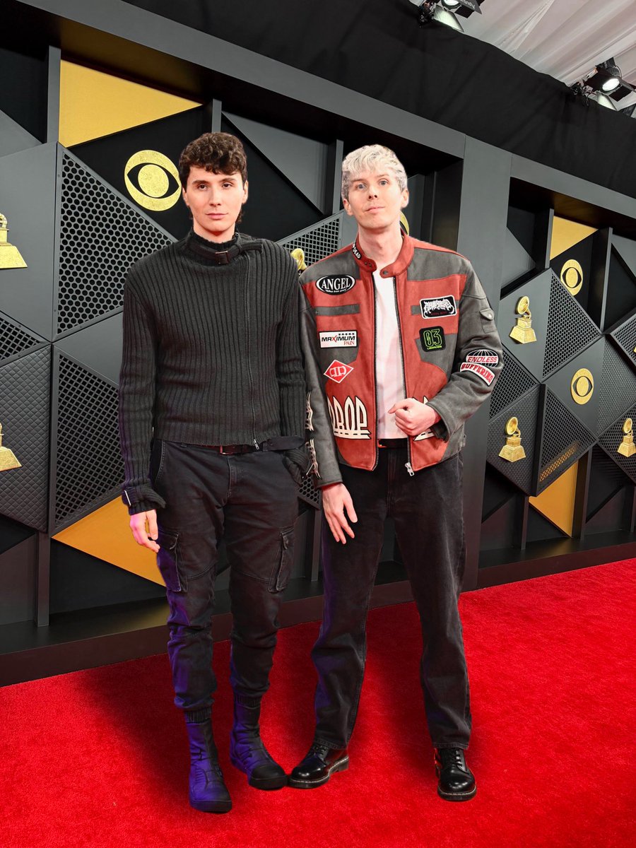 dan and phil have arrived at the #GRAMMYS 

their hit song “TERRIBLE” is nominated for song of the decade