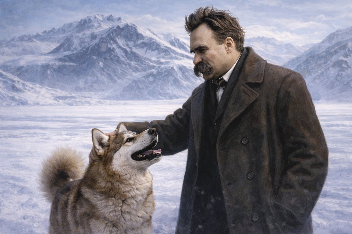 If you related to—or even aped—the Nietzschean $PENGUIN trend, it’s time to go deeper. 

Nietzsche used the dog as a symbol of life itself: challenge, mastery, and affirmation.

Pain as Dog — The Joyful Science (1882): 

Nietzsche compares his own suffering to a dog—faithful,