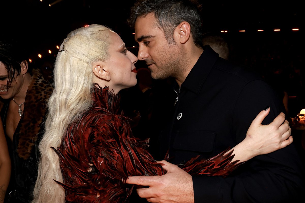 gagadaily's tweet image. Lady Gaga and her fiancé Michael Polansky #GRAMMYs