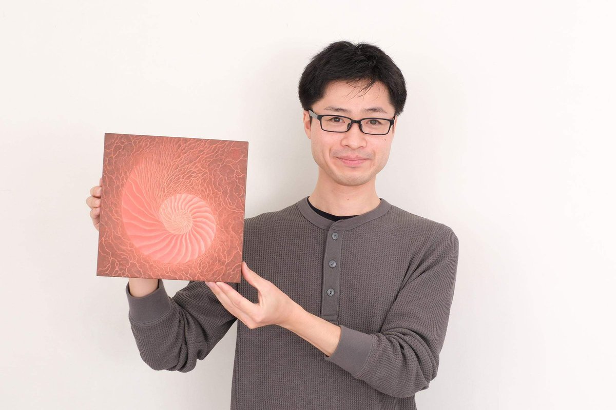koreyan_ART's tweet photo. ⋆⸜ Art for Your Home ⸝⋆ ✨
🎉 New Artwork 🎉

We are pleased to introduce Takeshi Kinoshita. 
Using traditional Japanese painting materials,
he explores the textures of ancient life forms.

This artwork is inspired by an #ammonite. 

🔗 https://t.co/qmS2KSjWoz

#ArtInLife https://t.co/wyQMdct0jS