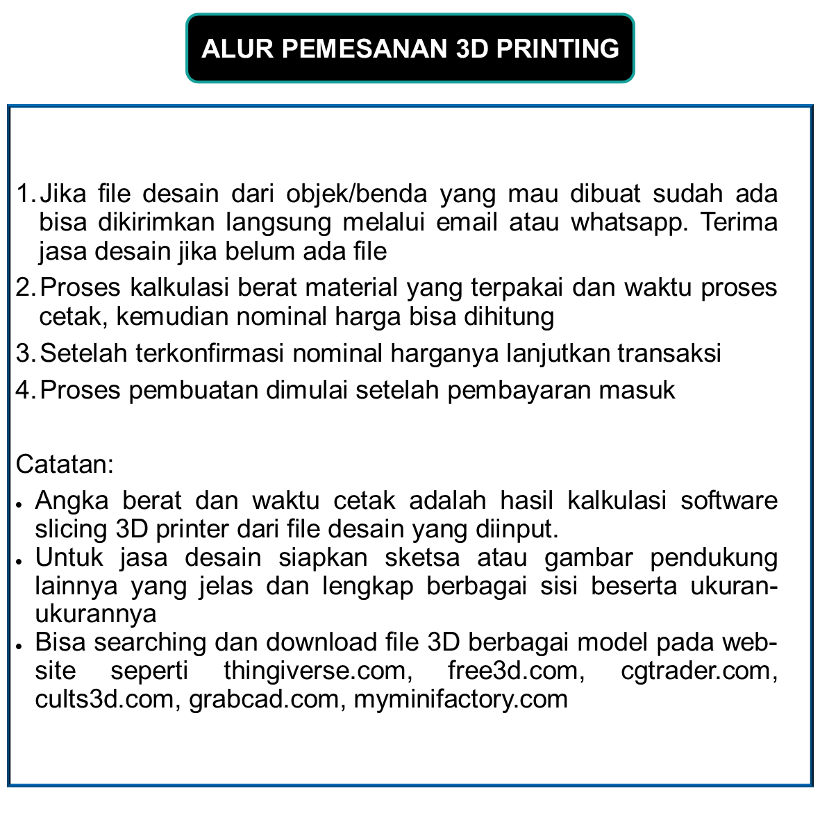 HAMDEF_Official's tweet photo. Update list bahan thermoplastik jasa 3D Printing FDM. Detail informasi dan cara pemesanan tertera pada gambar berikutnya. Harga dihitung per 1 gram berat hasil slice file 3D #3dprinting #3dprintindonesia #cetak3d #manufaktur #prototype https://t.co/w62dzReEMV