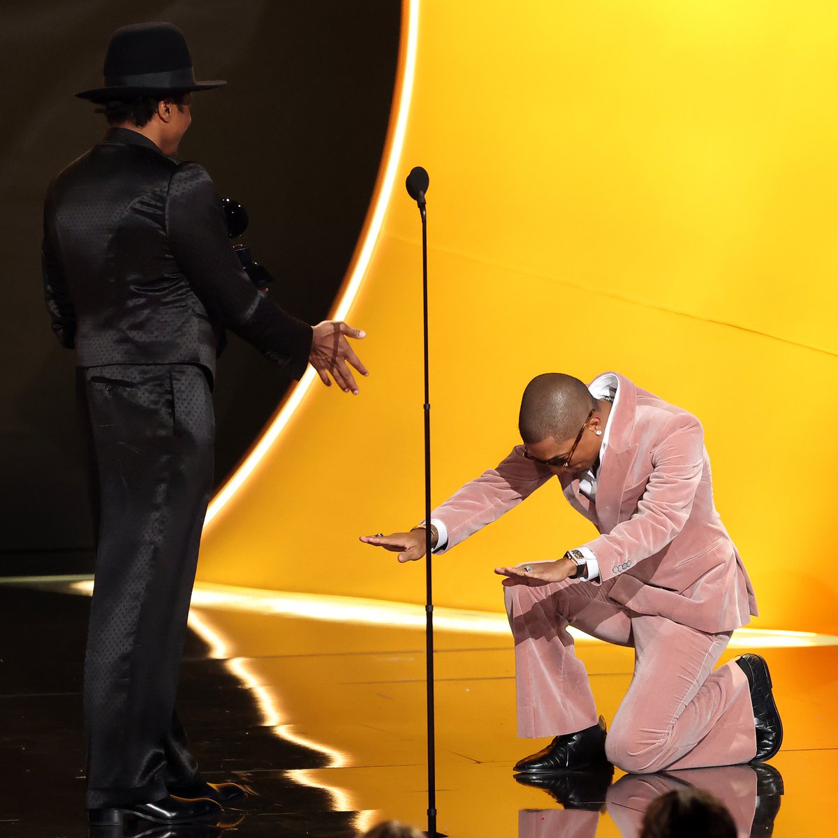 Variety's tweet image. Pharrell Williams is presented the Dr. Dre Global Impact Award at the #Grammys
