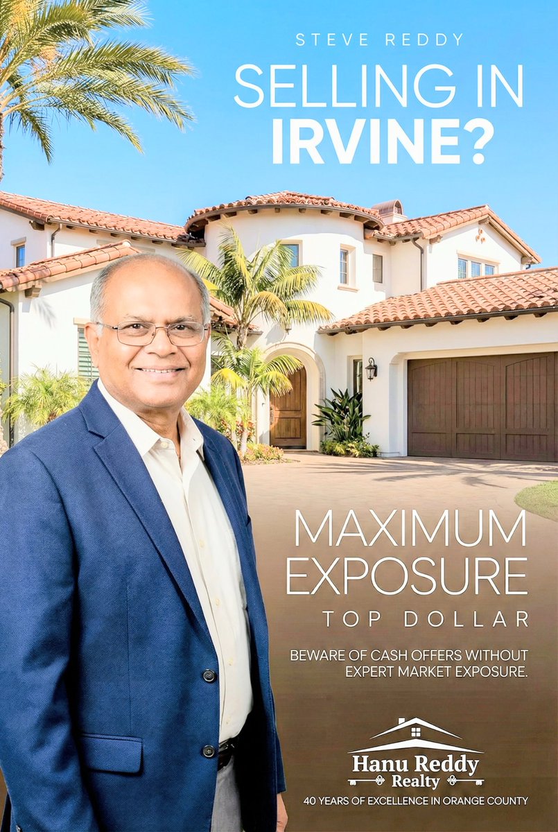 SteveReddy1's tweet photo. Get professional advice before you accept an all cash offer without regular marketing!! Message or Call Steve Reddy 📲949-450-8810 @HanuReddyRealty #home #homevalue #irvine https://t.co/CW32nxJMIQ