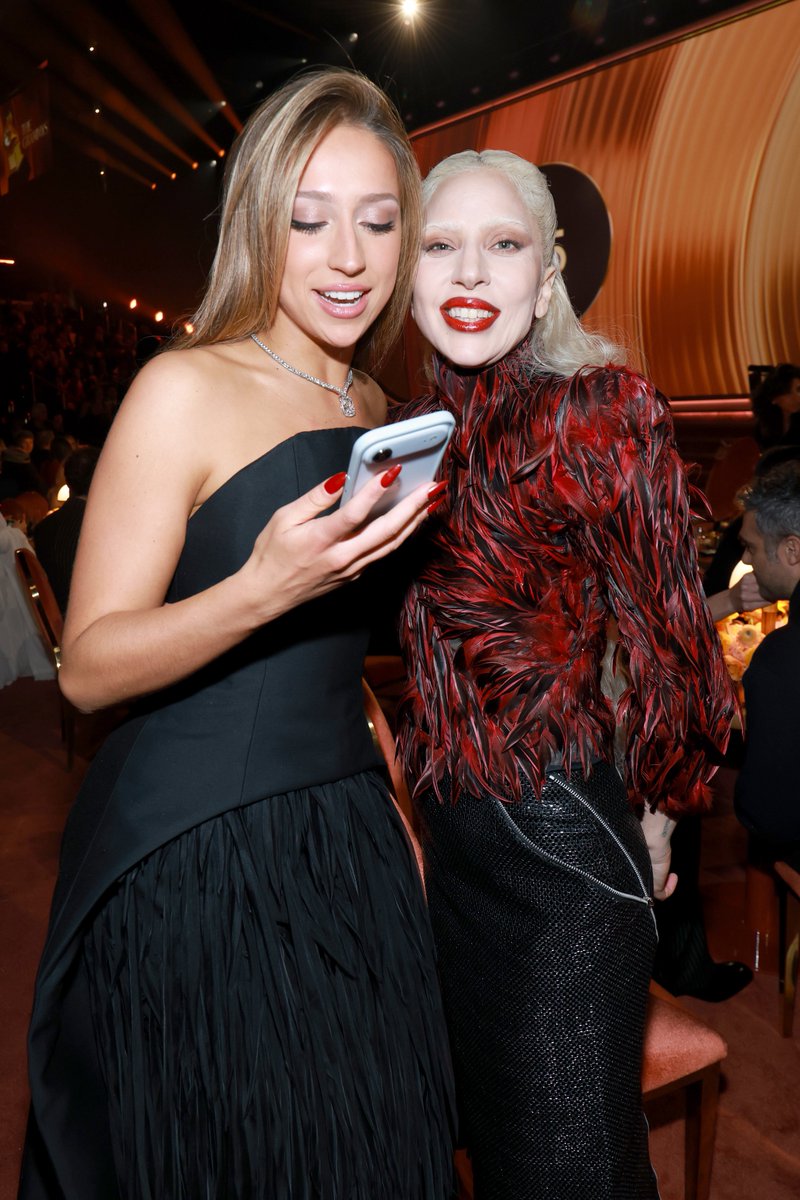 gagadaily's tweet photo. Lady Gaga and Tate McRae #GRAMMYs https://t.co/aJuCpa5iaK